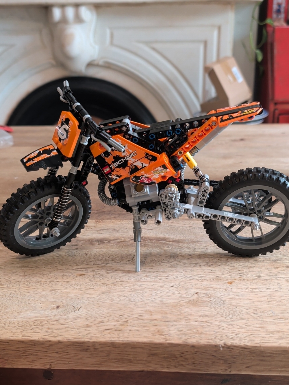 Lego 42007 Moto Cross Bike Technic Orange and Black COMPLETE